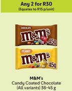 M&M's Candy Coated Chocolate (All Variants)-For 2 x 36g-45g