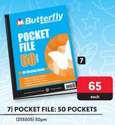 Butterfly Pocket File 50 Pockets-Each