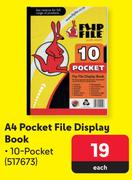 Flip File A4 Pocket File Display Book 10 Pocket-Each