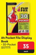 Flip File A4 Pocket File Display Book 30 Pocket-Each