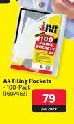 Flip File A4 Filling Pockets 100 Pack-Per Pack