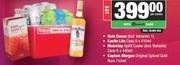 Rain Dance 1L+Castle Lite Cans 6x410ml+Mainstay Spirit Cooler Cans 6x440ml+Captain Morgan Rum 750ml