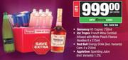 Hennessy VS Cognac 750ml+Ice Tropez French Wine Handies 6x275ml+Red Bull Energy Drink Cans 4x250ml