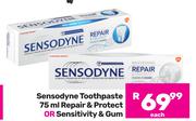 Sensodyne Toothpaste 75ml Repair & Protect Or Sensitivity & Gum-Each