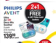 Philips Avent Ultra Air Or Deco Mix Soother-Per Pack
