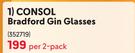 Consol Bradford Gin Glasses-Per 2 Pack