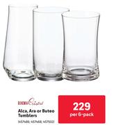 Bonemia Crystal Alca, Ara Or Buteo Tumblers-Per 6 Pack
