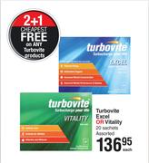 Turbovite Excel Or Vitality Assorted-20 Sachets Each