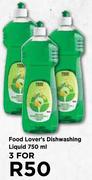 Food Lover's Dishwashing Liquid-For 3 x 750ml