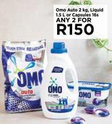 Omo Auto 2kg, Liquid 1.5L Or Capsules 16s Pack- For Any 2