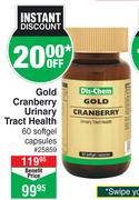 Dis-Chem Gold Cranberry Urinary Tract Health 60 Softgel Capsules