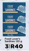 Food Lover's Sardines-For 3 x 120g