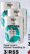 Food Lover's Kitchen Towelling-For 3 x 2s