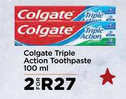 Colgate Triple Action Toothpaste-For 2 x 100ml