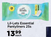 Lil-Lets Essential Pantyliners-25s Each
