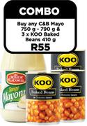 C&B Mayo 750g/790g & 3 x Koo Baked Beans 410g-Per Combo