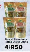 Ficacci Pimento Or Pitted Olives-For 4 x 200g