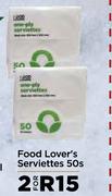 Food Lover's Serviettes-For 2 x 50s