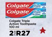 Colgate Triple Action Toothpaste-For 2 x 100ml