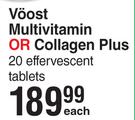 Voost Multivitamin Or Collagen Plus-20 Effervescent Tablets Each