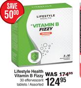 Lifestyle Health Vitamin B Fizzy Assorted -30 Effervescent Tablets