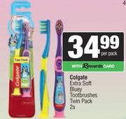 Colgate Extra soft Bluey Toothbrushes Twin Pack-2s Per Pack