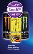Monster Energy Drink Assorted-For 3 x 500ml