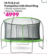 Bounceking 14 Ft (4.2m) Trampoline With Steel Ring