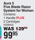 Max Shave Aura 5 Five Blade Razor System For Woman
