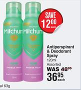 Mitchum Anti Perspirant & Deodorant Spray Assorted-120ml Each