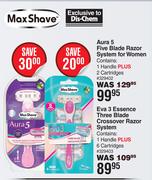 Max Shave Eva 3 Essence Three Blade Crossover Razor System