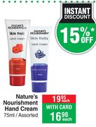Nature's Nourishment Hand Cream Assorted-75ml Each