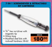 Midas 7 In 1 Screwdriver & Retractable Bit Cartridge SD01M