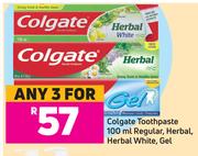 Colgate Toothpaste Regular, Harbal, Herbal White Gel-For 3 x 100ml