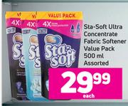 Sta Soft Ultra Concentrate Fabric Softener Value Pack Assorted-500ml Each