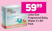 Little One Fragranced Baby Wipes 3 x 80 Pack