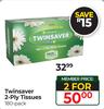 Twinsaver 2-Ply Tissue-For 2 x 180's Pack