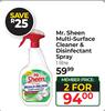 Mr Sheen Multi-Surface Cleaner & Disinfectant Spray-For 2 x 1Ltr
