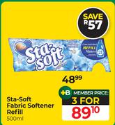 Sta-Soft Fabric Softener Refill-For 3 x 500ml