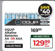 DQuip Alkaline Batteries (AA Or AAA)-24 Pack Per Pack