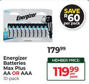 Energizer Batteries Max Plus (AA Or AAA)-10 Pack-Per Pack