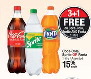 Coca-Cola Sprite Or Fanta Assorted-1Ltr Each