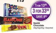 Nestle Chocolate Assorted-For 3 x 40g/42g/45g