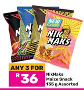 Nik Naks Maize Snack Assorted-For 3 x 135g