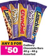 Cadbury Chocolate Bars Assorted-For 5 x 40g-48g