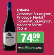 Laborie Cabernet Sauvignon, Pinotage, Merlot/Cabernet Sauvignon, Merlot Or Shiraz-750ml Each