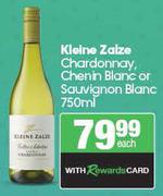 Kleine Zalze Chardonnay, Chenin Blanc Or Sauvignon Blanc-750ml Each