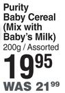 Purity Baby Cereal (Mix With Baby's Milk) Assorted- 200g