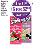 Squish 100% Fruit Juice Blend Assorted- For 6 x 200ml