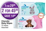Cherubs Baby Wipes Assoted- For 2 x 72 Wipes
